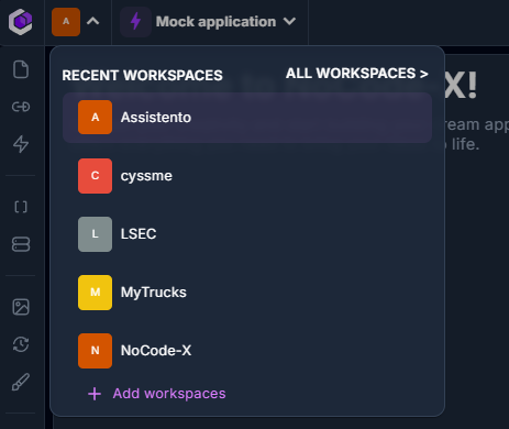 Workspace selector